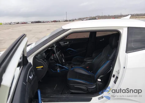 2014 Hyundai Veloster Turbo W/Blue из США, поврежденный, VIN KMHTC6AE3EU206314